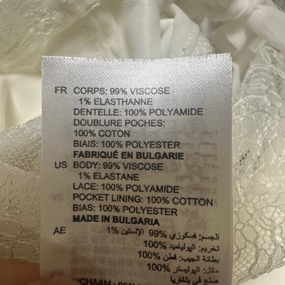 SANDRO Dilan Open Back Romper In Ecru NEW - Picture 8 of 8